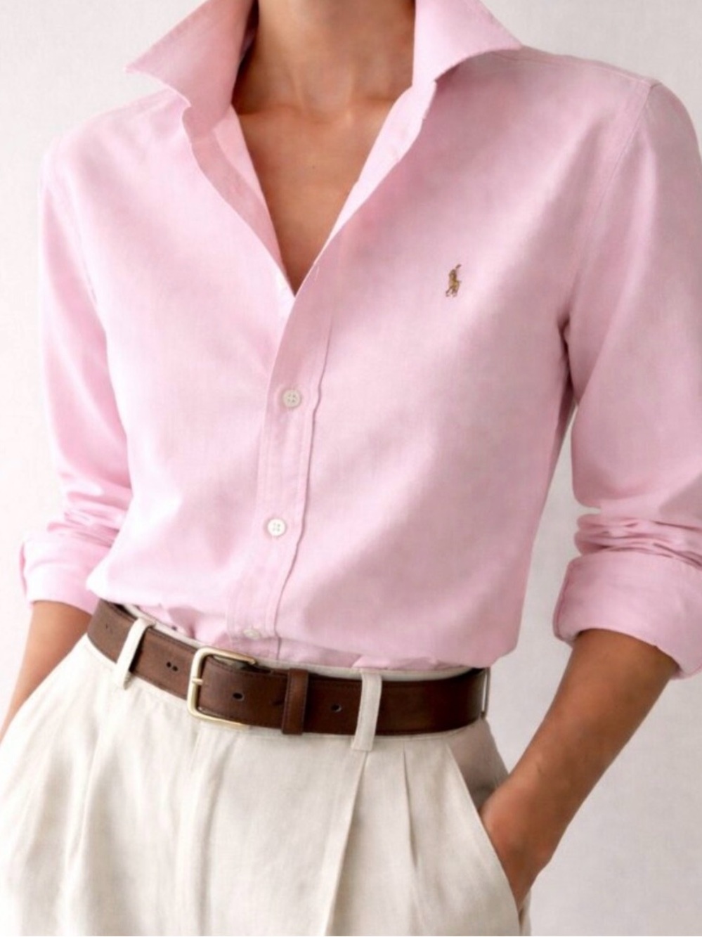 Vintage Ralph Lauren Sport Pink Oxford Button Down Shirt Size L / XL Oversized